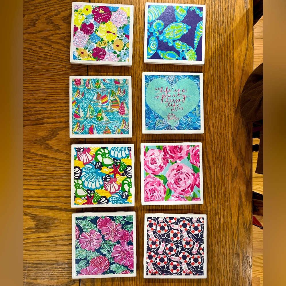 Lily Pulitzer coasters set of 8